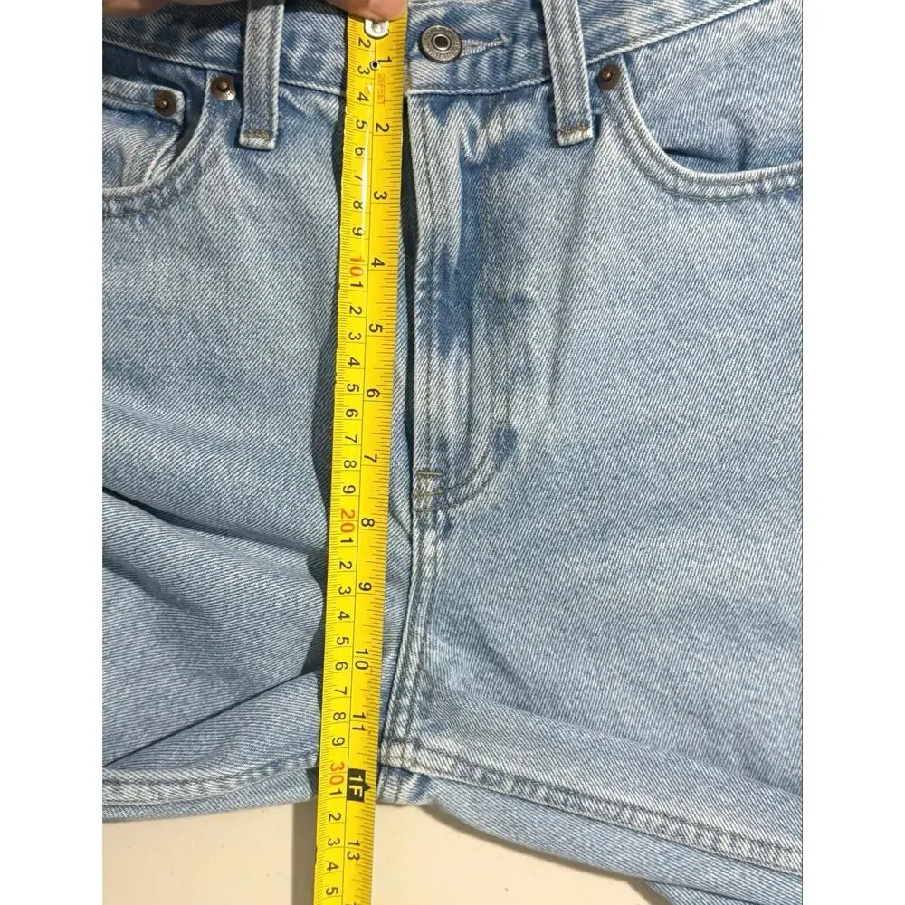 Abercrombie & Fitch Curve Love Mid Rise Barrel Jeans Blue Size 28R - Picture 11 of 12